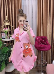 [HCM]Đầm sơmi kate lụa mặc nhà cho nữ - Đầm ngủ mặc nhà - M42