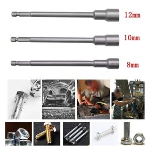 3Pcs Soket Kunci Pas Ekstension Panjang 150mm Adaptor Socket Mata Kunci Shock 8mm 10mm 12mm