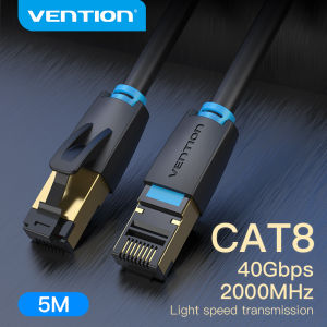 Vention Dây Cáp Mạng Cat 8 RJ45 2M - Cáp Quang Tốc 40Gbps 2000MHz Chống Nhiễu Kép Lõi Đồng Nguyên Chất Đầu Cắm Mạ Vàng - Cho Gaming Streaming 8K