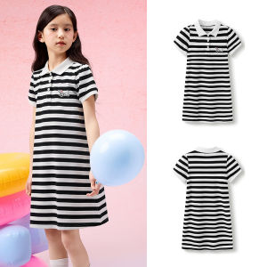 Balabala Đầm trẻ em xuân hè ngọt ngào tay bèo Ombre Chic