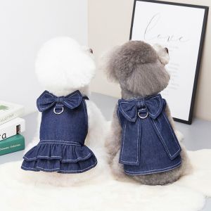 NALIAN Pomeranian Fashion For Small And Medium Dogs Puppy Dog Clothes Denim Suit Pet Costume Dog T-shirt Puppy Clothes Dog Dress