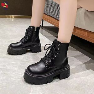Katerina Fashion Korean Mid-Calf Zipper Boots Shoes Heeled For Women #K-6