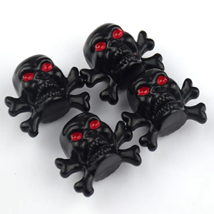 4Pcs Car Tyre Air Pressure Caps Car Wheel Tire Valves Stem Caps Tire Accessory for Car Truck Motorcycle Skull Style Caps
