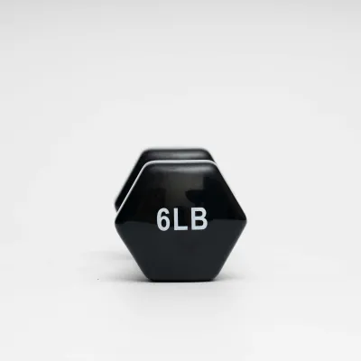 Vinyl Dumbbell Pair Black | 2lb to 10lb Non-Slip Coated Weights for Home Gym