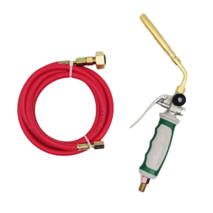LPG Hand Torch Flamethrower Double Switching Liquefied Gas Welder Spiraled Flame with 1.6m Rubber Hose Welding Equipment