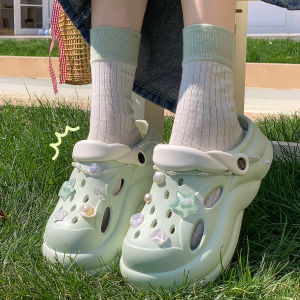 Free Shipping WomenS New Thick-Soled Clogs Non-Slip Beach Sandals Height-Increasing EVA Closed-Toe Sandals Summer Outdoor Wear