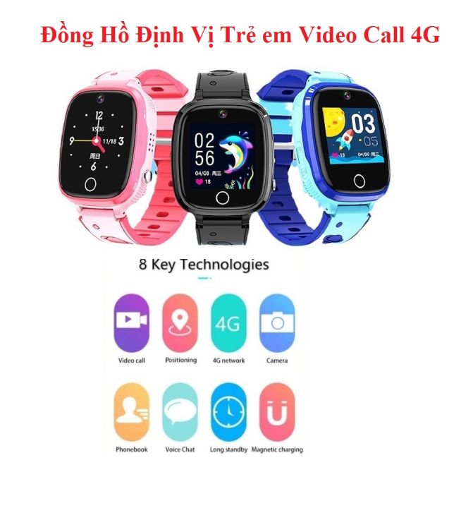4G HD Video Call Đồng hồ video thông minh W11 dành cho trẻ em, SIM gọi ...