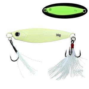 Fishing Luminous Metal Jigging Hook Spinner Bait 7g/10g/15g/20g/30g Laser Metal Jig Spoon Fishing Lure