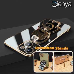 DIENYA Casing Ponsel untuk iPhone 14 Pro Max 14 Plus 13 Pro Max 13 Mini 12 Pro Max 12 Mini 11 Pro Max Case lipat lapisan Doraemon HP kartun Casing Kesing kamera lensa penuh Softcase