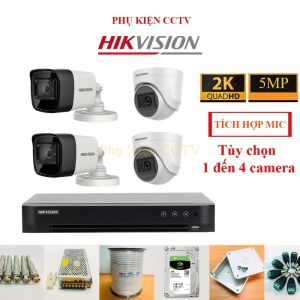 Camera HIKVISION 5MP/3K Có Màu Ban Đêm DS-2CE10KF0T-FS đèn trợ sáng 20m tích hợp mic vỏ kim loại - Bảo hành chính hãng 24 tháng