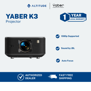 Yaber Entertainment Projector K3 Auto Focus 1080P 1600 ANSI Lumens with JBL Sound Dolby Audio NFC Screen Cast and CoolSwift