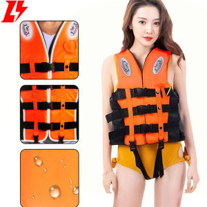 ⚡【in stock】 Lifevest Jacket Reflectorized Lifestyle Vest For Adult Kids Safety Life Vest Water Sports Fishing Water Ski Vest Kayaking Boating Swimming Drifting Safety Vest orange drifting Great buoyancy