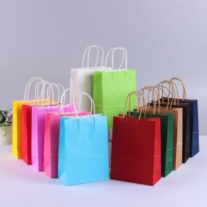 10pcs Twisted Handle Brown/White/Red/Black/Green Kraft Paper Bag with twist Handle bag Gift Bag for Birthday wedding Christmas