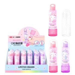 1PC Sanrio Creative Lipstick Rotary Rubber Eraser Kawaii Kuromi Stationery Student Prize Children Gift Office School Stationery Supplies childrens day gift