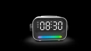 2024 New Multi functional Bluetooth Speaker Alarm Clock 3-in-1 Qi Wireless Charger