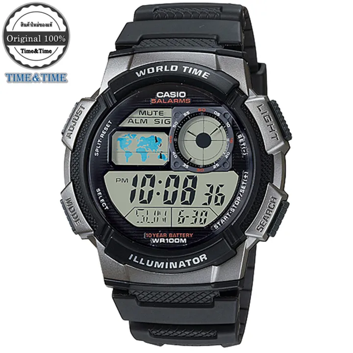 Time&Time Casio Standard นาฬิกาข้อมือผู้ชาย สายเรซิ่น รุ่น AE-1000W, AE ...