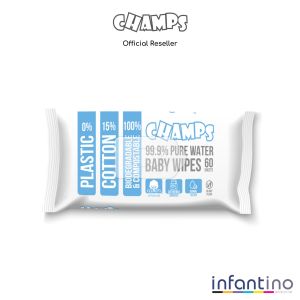 Infantino | Champs Moisturising Lotion Baby Wipes (60s x 2 Packs + Free Reusable Lid)