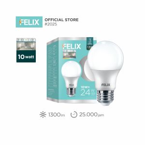 FELIX PREMIUM LED 10W Putih 2Pcs Super Terang Hemat 90% Bohlam Lampu E27 Setara 100W Garansi 3 Tahun