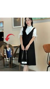 [BEST SELLER] ( 40kg - 85kg ) Đầm Bầu Suông Công Sở Sơmi  Tay Nơ  Form Dễ Mặc Siêu Mát Nhẹ Tênh