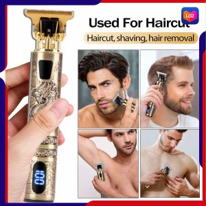 COD VINTAGE Alat Cukur Rambut Elektrik Hair Trimmer LCD USB with 4 Comb - T9-OHS-SL1 / alat cukur mini portable unik model dragon super tajam terlaris terbaik trend untuk jenggot kumis rambut ketiak di cas tanpa kabel praktis viral lengkap paling top