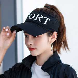 GU Topi Wanita Knit Visor SPORT Baseball Cap Topi SPORTS Olahraga Rajut Katun Topi Pantai Sunshade