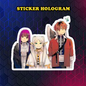 Stiker Hologram sousou no frieren ukuran 8 cm