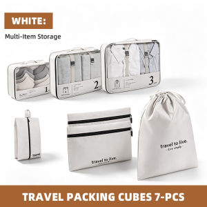 [SG STOCK] 7Pcs Travel Packing Cubes Set Luggage Organizer Storage Bag Clothes Underwear Toiletry Cosmetic Pouch for Suitcase Travel