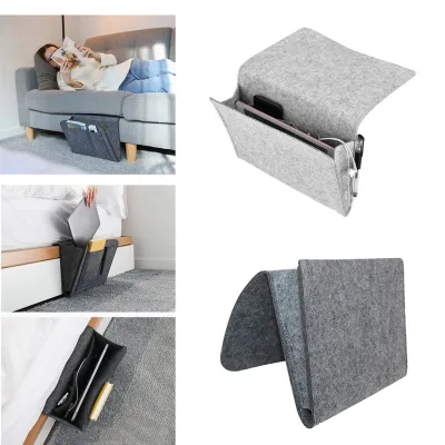 Felt Bedside Organizer Book Magazine Holder Pockets Hanging Storage Bag Baby Tissue Box For Bed Sofa Side Pouch