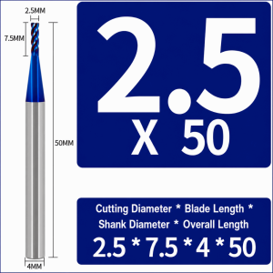 TEN 4 Flutes Carbide End Mill Blue Coating Tungsten Steel Milling Cutter Durable HRC65 Router Bit