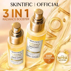 SKINTIFIC Radiance Booster Serum Spray 100ml Essence Skincare Glossy Hydration Radiance Serum Muka Centella Repair