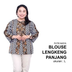 Atasan Batik Jumbo Blouse Big Size Wanita Lengkap S-M-L-XL-2L-3L-4L-5L-6L-7L Model Blus Jumbo Seragam Batik / Atasan Big Size / Blus Batik Jumbo Kerja Wanita / Pakaian Kerja Jumbo Wanita Kantor LD 140