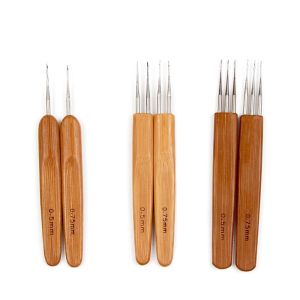 MAGIC Professional Beginners 1-3 Hooks Long Feather Hair Extension Tools Durable Braider Hooks Braid Craft Carpets Making Repair Tool Crochet Hook Hair Weave Wig Crochet s Dreadlock Crochet