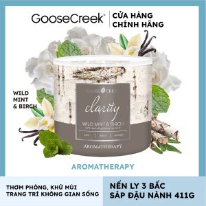 Nến ly 3 bấc sáp đậu nành Aromatherapy Goose Creek (411g) - Wild Mint & Birch