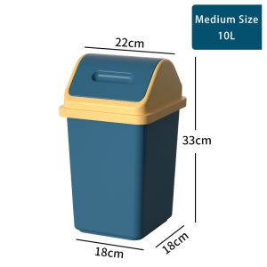 Justliving 1 chiếc Thùng rác nắp lật 10L/12L có nắp khóa kín cho gia đình giỏ đựng giấy rác Thùng rác PP Kiểm soát mùi tiết kiệm không gian Thùng rác sức chứa lớn cho gia đình