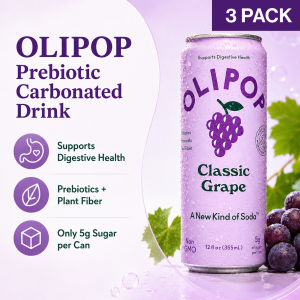 OLIPOP Prebiotic Soda Pop 3-Pack – Fibre Carbonated Drink for Digestive Health Support