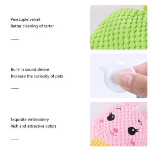 Cute Dogs Chew Toy with Squeaky Sound Stuffed Animal for Healthy Teeth for Small Medium Dogs Bite-Resistant Plushie