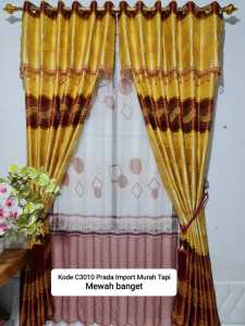 Gorden Smokring pintu jendela bahan prada motip gelombang bintik poni gabung 6gelombang 12 lubang kode Prc3010