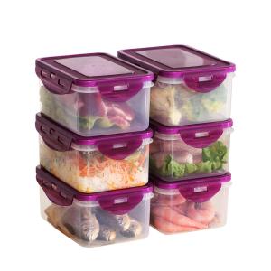 Set of 4 Transparent 1000ml Food Containers Box Storage Container