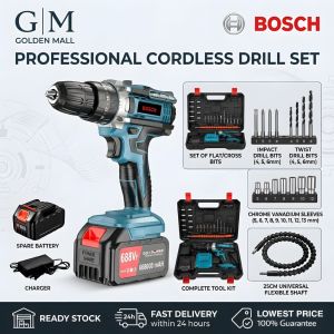 🔥10.10 MEGA SALE🔥 Bosch 688V Cordless Drill Rechargeable Power Tool with Bits Compact Electric Driver for Home & DIY Projects Variable Speed + LED Light 5-Year Warranty