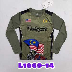 [1-12 TAHUN] BAJU JERSI MERDEKA BUDAK YANG BERLENGAN PANJANG