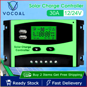 NEW COD Solar Charger Controller Panel Surya 12V/24V 30A PWM Regulator Dual USB Port LCD Display