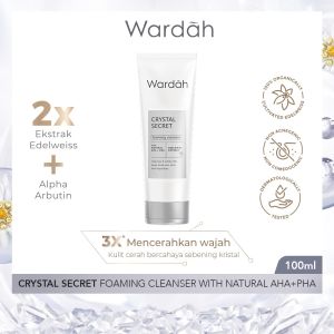 WARDAH Crystal Secret Foaming Cleanser 100ml || Facial Wash dengan Extract Edelweiss || Sabun Cuci Muka Wardah Original BPOM