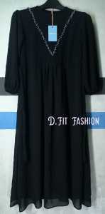 Mustari gamis  dress anak bahan ceruty babydoll mix mutiara payet umur 5-13 tahun