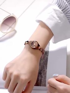 Gift womens watch waterproof bracelet watch Korean version simple tungsten steel color womens fashion trendy quartz wristwatch