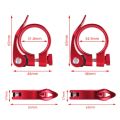 NAPKERY T8 Aluminium Alloy Bike Seat Clamp 5 Colors 31.8/34.9mm Seatpost Clamp  Quick Release Bicycle Seatpost Clamps Bicycle. 