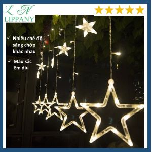 Đèn led hình ngôi sao trang trí noel tết - Đèn led rèm hình ngôi sao - Đèn led nhấp nháy trang trí hình ngôi sao đèn ngôi sao đèn rèm cửa led mành hình sao Đèn nháy trang trí