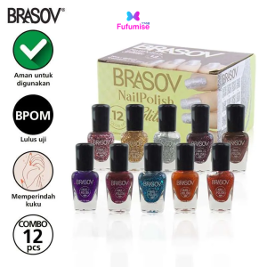 BRASOV Nail Polish Series | Glitter 8ml | Matte 8ml | Peel Off 9ml | Assorted Colours 8ml | Nail Polish Matte Cat Kuku Color Mix