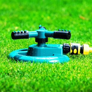 สปริงเกอร์360 ตั้งพื้น รุ่นประหยัด หัวฉีดปรับมุมได้ 3แขน ฐานวงกลม รดน้ำต้นไม้ สนามหญ้า หัวต่อสวมเร็ว