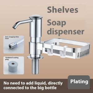 🔥 Kitchen Sink Soap Dispenser Pump Kit Kitchen Liquid Soap Dispenser With Storage Rack