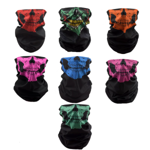 Breathable Scarf Skull Pattern Print Face Cover Neck Gaiter For Cycling Running Skiing Outdoor Activity Sport Neck Scarf